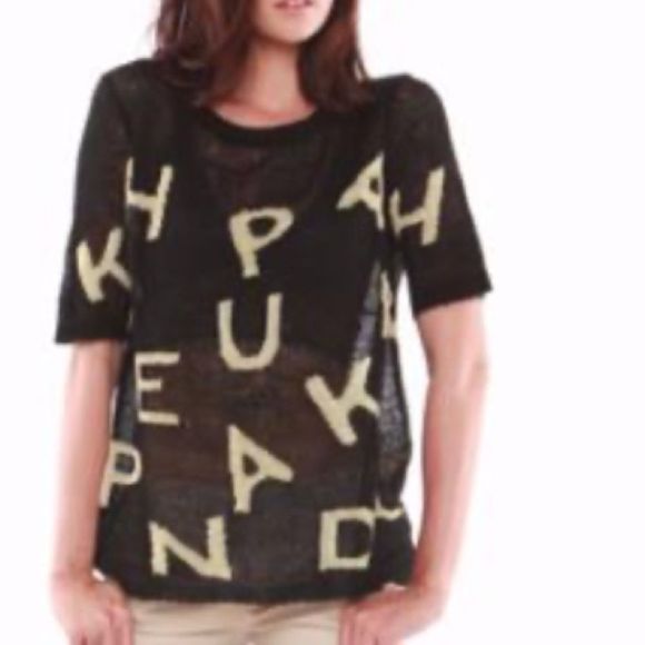 New Hye Park & Lune Designer Academia Bianca Sweater Black Gold Medium - Picture 2 of 8